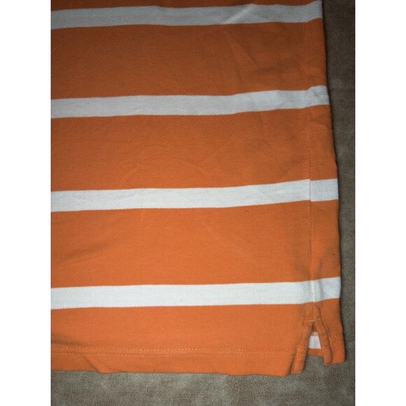 Chaps Polo Shirt Adult 2XT Orange Striped Cotton Casual Rugby Mens - Picture 3 of 6